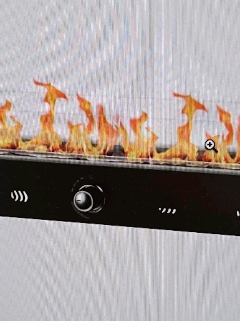 Black Electric Indoor Grill with Flame-Effect Controls
